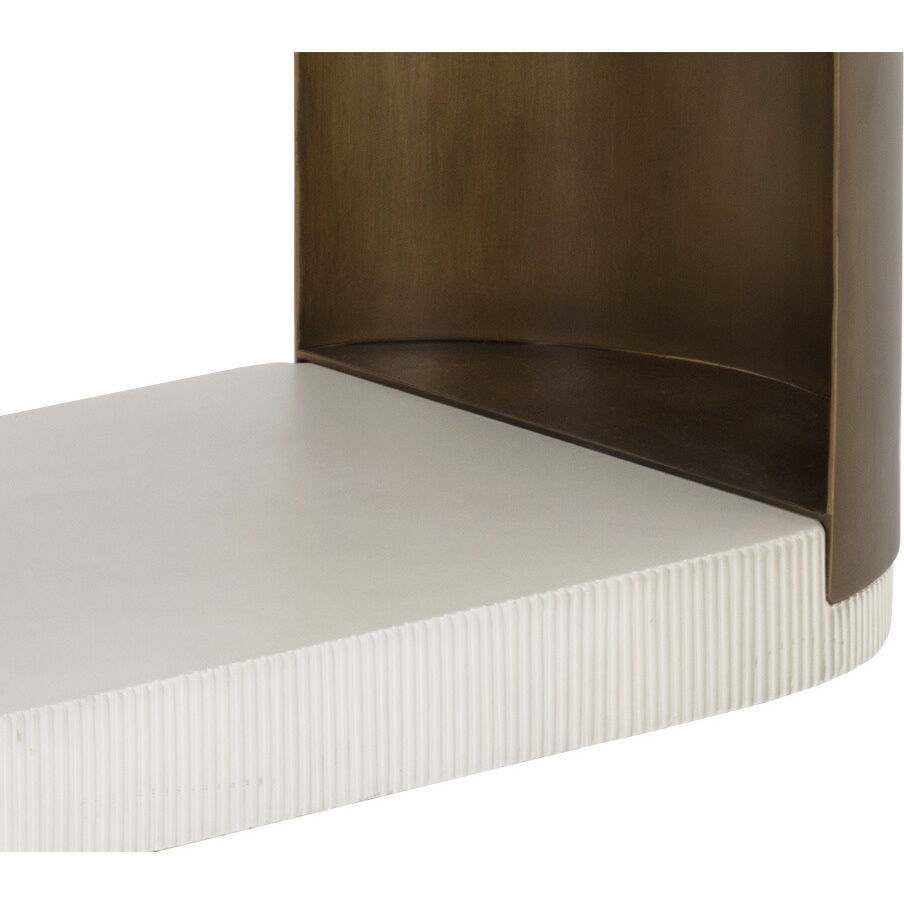 Cavette 50 X 32.5 inch White / Antique Brass Outdoor Console Table